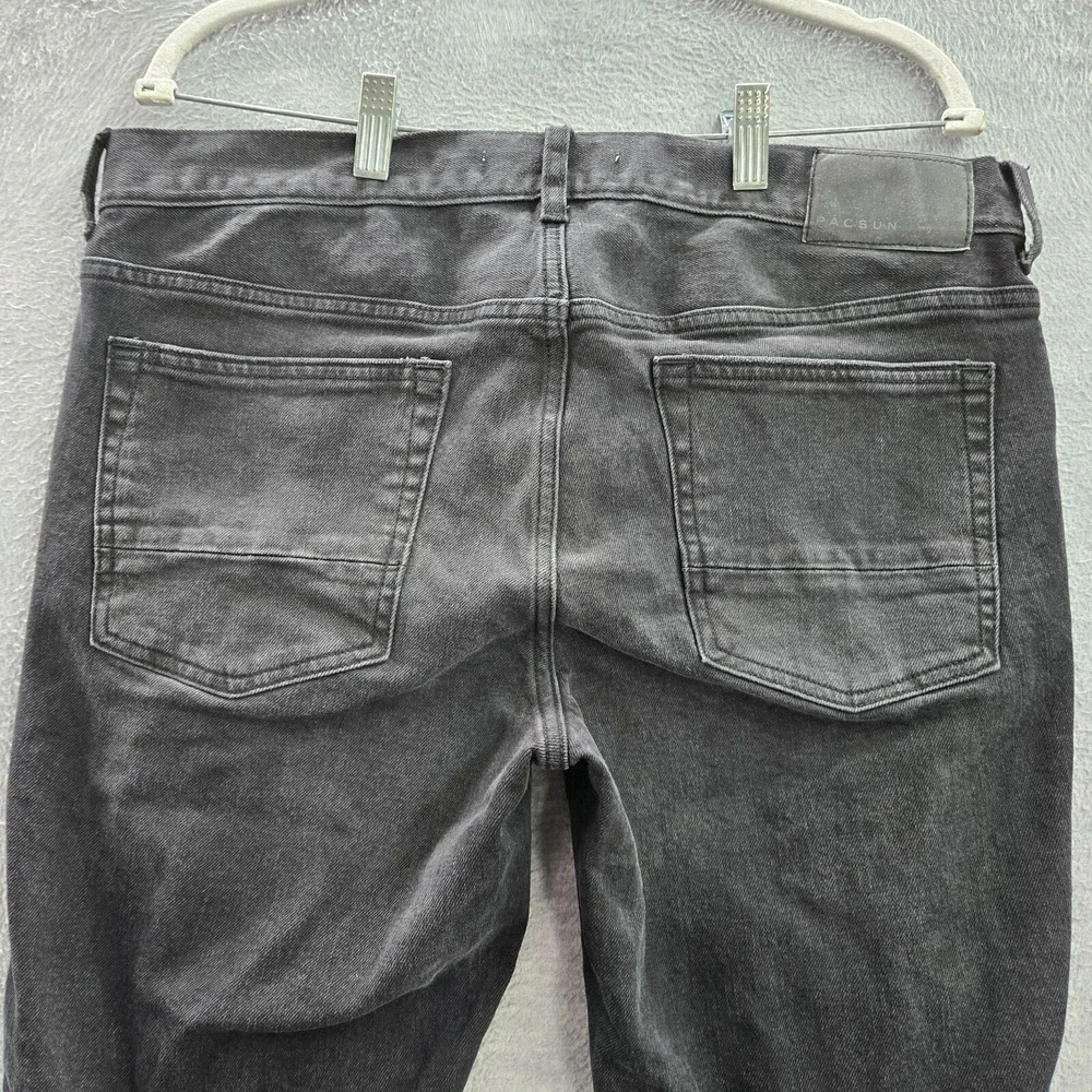 Pacsun‎ Men Pants 32X32 Black Stacked Skinny Distressed Cotton Spandex Pockets